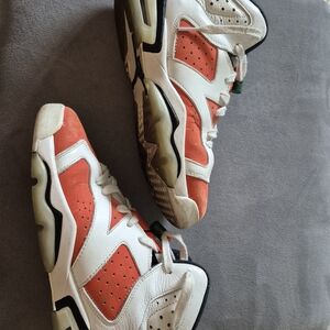 White and Red High-Top Sneakers